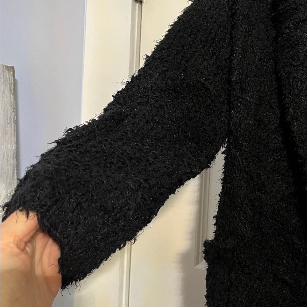 Miracle NWT Cozy Black Hooded Women Cardigan Sweater with Front Pockets - Picture 4 of 8